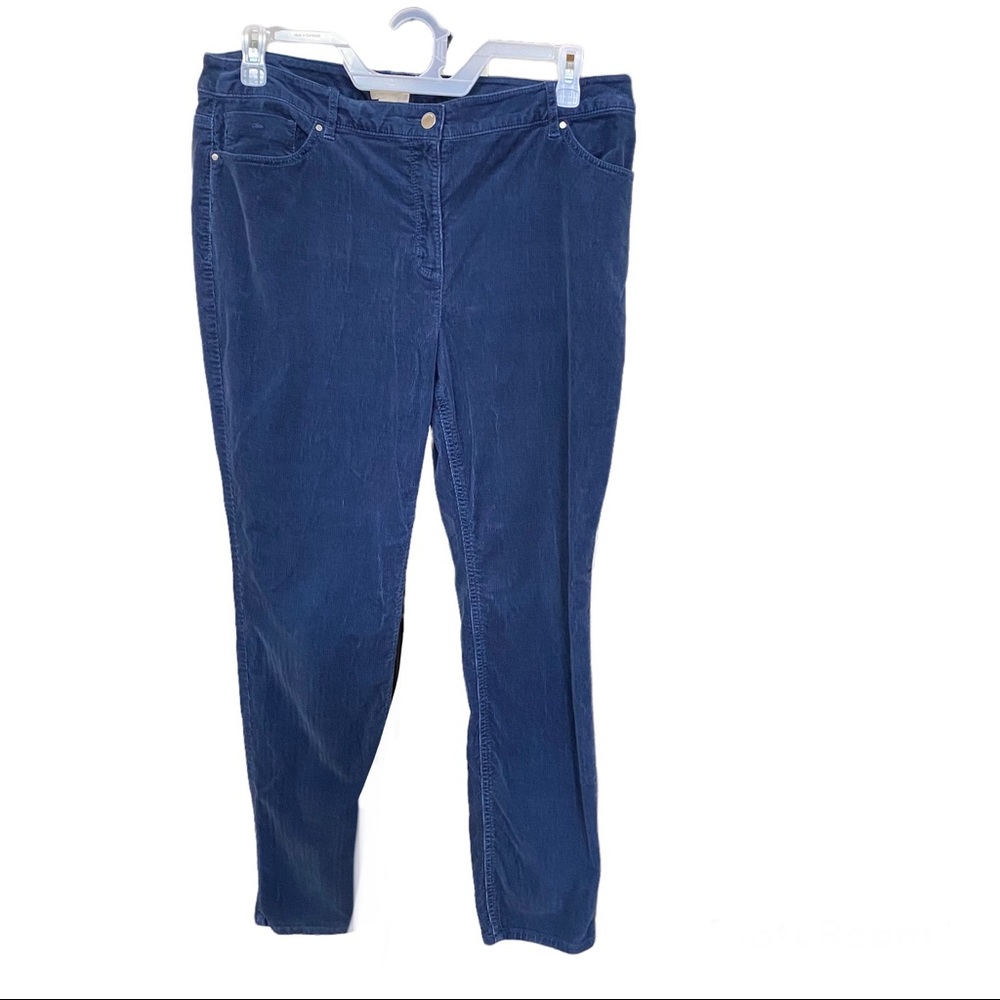 CHICO'S Straight Leg Jeans Pants Womens Size 2.5 Stretch Indigo Blue Corduroy